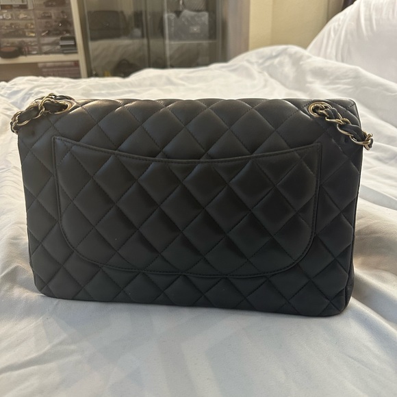 ❌SOLD❌ Authentic Chanel Jumbo Double Flap Dark Gray with Silver Hardware - Picture 4 of 15